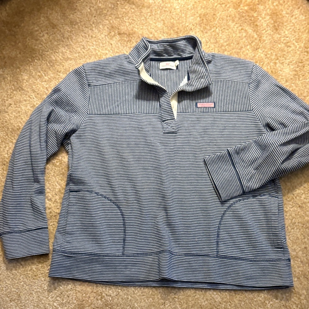Vineyard Vines Navy and White Striped Pullover